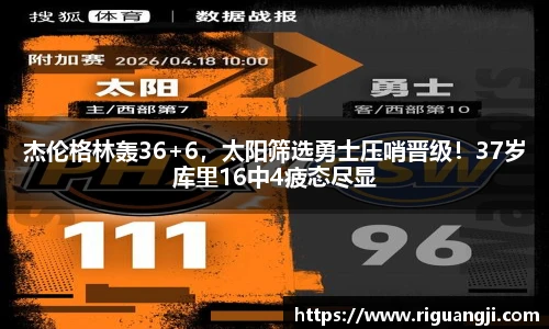 杰伦格林轰36+6，太阳筛选勇士压哨晋级！37岁库里16中4疲态尽显